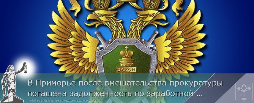 В Приморье после вмешательства прокуратуры погашена задолженность по заработной плате на сумму свыше 700 тыс. рублей